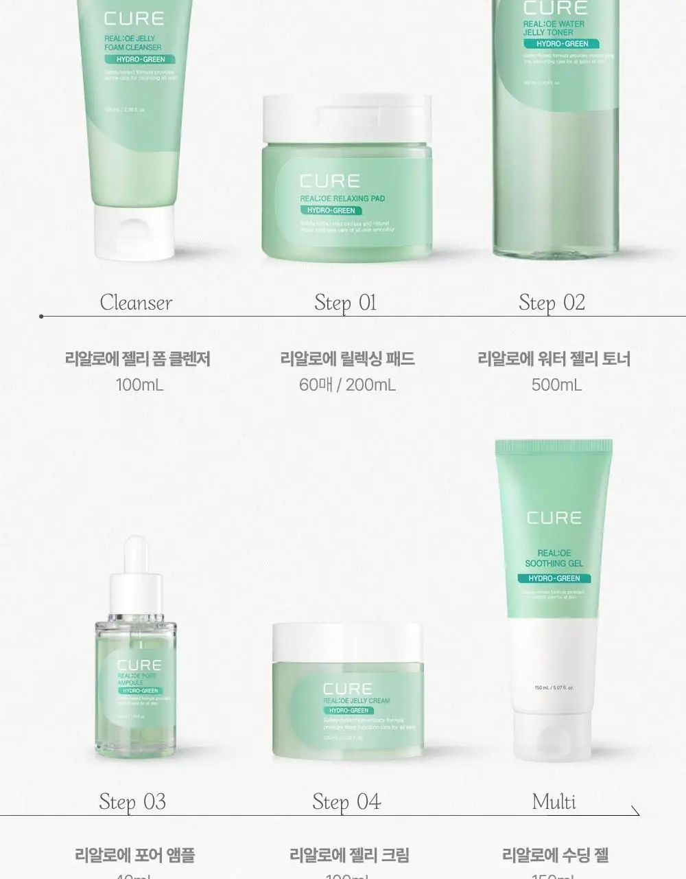 [증량기획] 큐어 리알로에 워터 젤리 토너 500ml 기획 (+50ml) 상세페이지 23